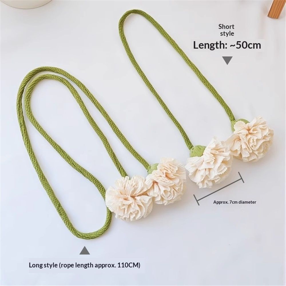 4 Pack Boho Handmade Flower Curtain Tiebacks Curtain Holdbacks - No Drill Rope Curtain Holder, Drapery Holdback Decorative Pull Backs for Nursery & Bedroom Decor (2, Lily of The Valley) Kemu |Fashion Home Kitchen Beauty