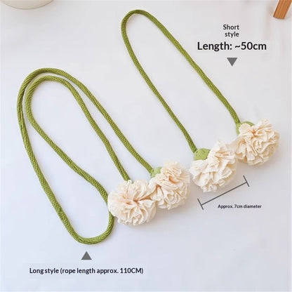 4 Pack Boho Handmade Flower Curtain Tiebacks Curtain Holdbacks - No Drill Rope Curtain Holder, Drapery Holdback Decorative Pull Backs for Nursery & Bedroom Decor (2, Lily of The Valley) Kemu |Fashion Home Kitchen Beauty