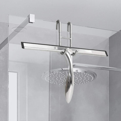 Over Shower Glass Door Hook, 2 Pack Silver 304 Stainless Steel Extended Shower Door Hooks, Bathroom Frameless Drilling-Free Hanger, Double Side Towel Hooks, for Bathing Suits,