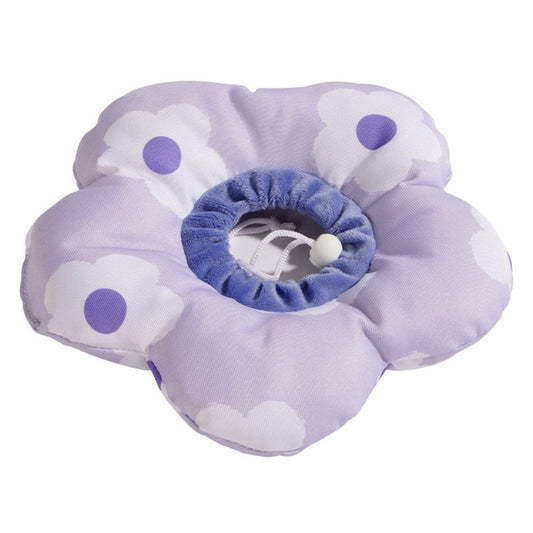 Cat Cone Collar,Cute Waterproof Cat Recovery Collar,Anti-Bite Lick Wound Healing Safety Elizabethan e Collar for Cats,Purple Flower All-Season Style(S) Kemu |Fashion Home Kitchen Beauty