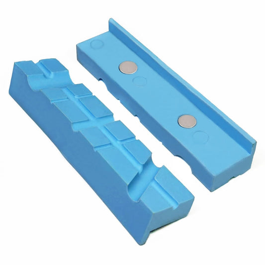 5.5"  Jaws, Magnetic Universal  Soft Jaws Pads, with Multiple Angle Grooves Design, Multipurpose - Use on any Metal Vise, Used for woodworking, golf, jewelry making, piping (1 pair) Kemu |Fashion Home Kitchen Beauty