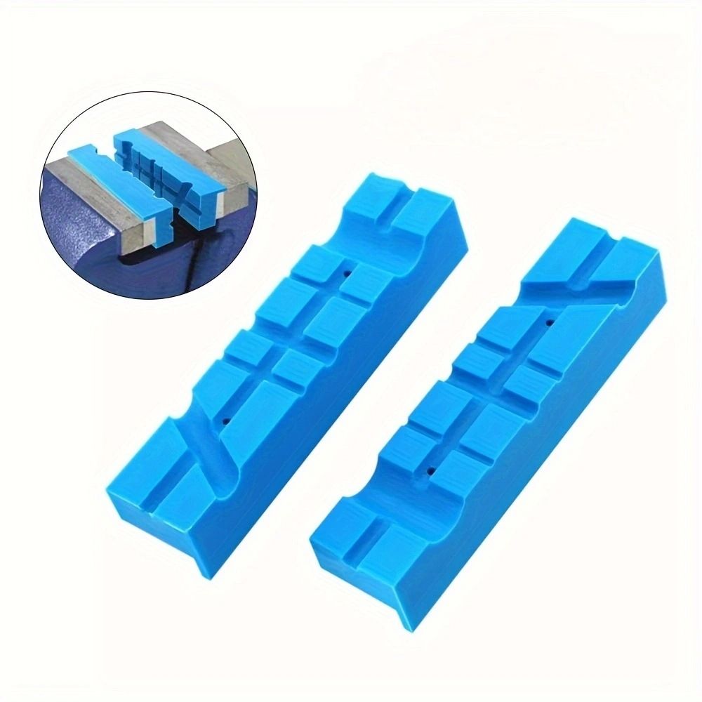 5.5"  Jaws, Magnetic Universal  Soft Jaws Pads, with Multiple Angle Grooves Design, Multipurpose - Use on any Metal Vise, Used for woodworking, golf, jewelry making, piping (1 pair) Kemu |Fashion Home Kitchen Beauty