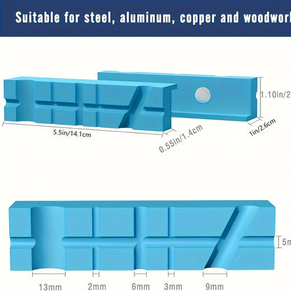 5.5"  Jaws, Magnetic Universal  Soft Jaws Pads, with Multiple Angle Grooves Design, Multipurpose - Use on any Metal Vise, Used for woodworking, golf, jewelry making, piping (1 pair) Kemu |Fashion Home Kitchen Beauty