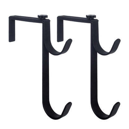 Heavy Duty Pool Pole Hangers - Adjustable Hooks for Poles, Hoses, Skimmers - Black Fence Hooks for Hanging Swimming Pool Accessories - Garden Tools (2 Pack)