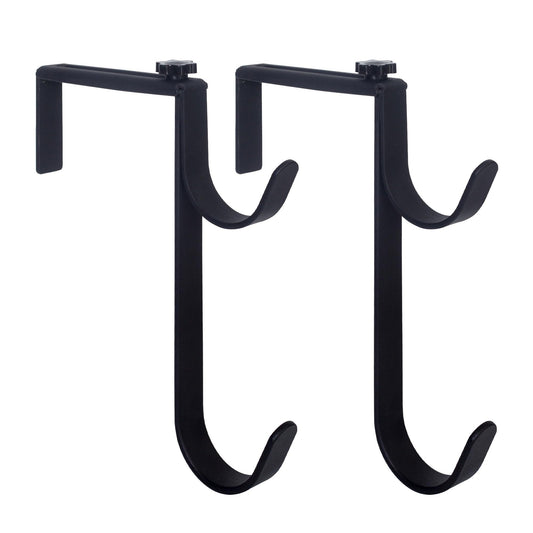 Heavy Duty Pool Pole Hangers - Adjustable Hooks for Poles, Hoses, Skimmers - Black Fence Hooks for Hanging Swimming Pool Accessories - Garden Tools (2 Pack)