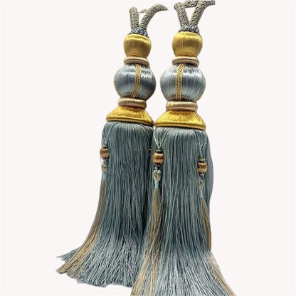 Paired Lantern Single Hanging Ball Tassels Curtains Buckle Sling Binding Lantern Tiebacks Handcrafted Braided Buckle Drapery Curtain Holdbacks Window Treatments for Home 2 Pack (Light Blue) Kemu |Fashion Home Kitchen Beauty