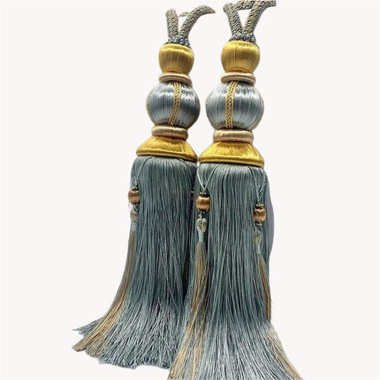 Paired Lantern Single Hanging Ball Tassels Curtains Buckle Sling Binding Lantern Tiebacks Handcrafted Braided Buckle Drapery Curtain Holdbacks Window Treatments for Home 2 Pack (Light Blue) Kemu |Fashion Home Kitchen Beauty