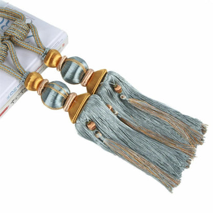 Paired Lantern Single Hanging Ball Tassels Curtains Buckle Sling Binding Lantern Tiebacks Handcrafted Braided Buckle Drapery Curtain Holdbacks Window Treatments for Home 2 Pack (Light Blue) Kemu |Fashion Home Kitchen Beauty