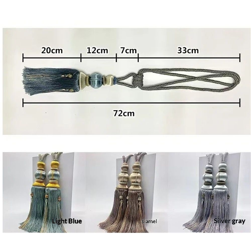 Paired Lantern Single Hanging Ball Tassels Curtains Buckle Sling Binding Lantern Tiebacks Handcrafted Braided Buckle Drapery Curtain Holdbacks Window Treatments for Home 2 Pack (Light Blue) Kemu |Fashion Home Kitchen Beauty