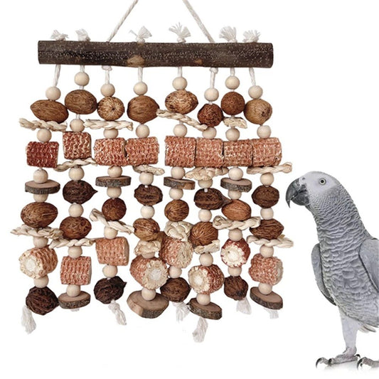 Large parrot toys, natural nuts, corn cobs, wooden African grey macaw, chew and tear toys, cockatoos, cockatoos, and large and medium-sized birds Kemu |Fashion Home Kitchen Beauty