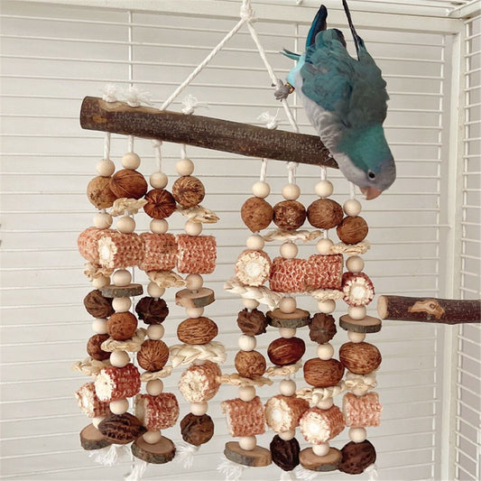 Large parrot toys, natural nuts, corn cobs, wooden African grey macaw, chew and tear toys, cockatoos, cockatoos, and large and medium-sized birds Kemu |Fashion Home Kitchen Beauty