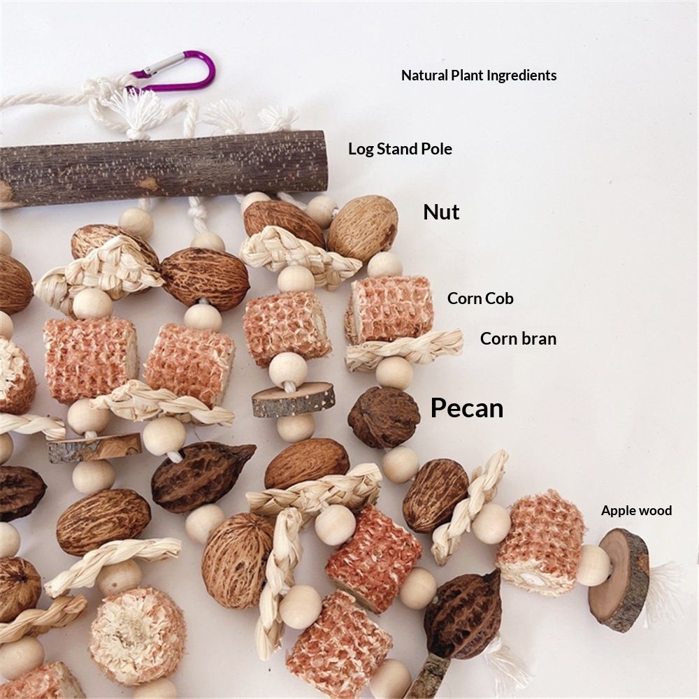 Large parrot toys, natural nuts, corn cobs, wooden African grey macaw, chew and tear toys, cockatoos, cockatoos, and large and medium-sized birds Kemu |Fashion Home Kitchen Beauty