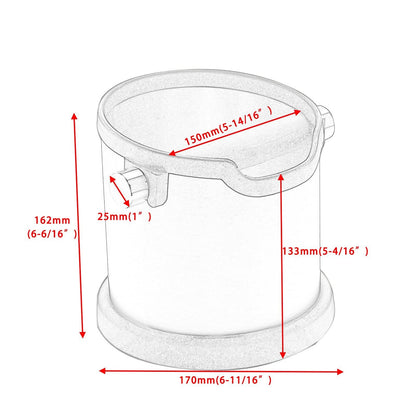 Espresso Knock Box,   Capacity 60.8oz/1800ML  Stainless Steel Coffee Grounds Container Waste Bin Coffee Tools for Barista and Non-slip Base (Silver) Kemu |Fashion Home Kitchen Beauty