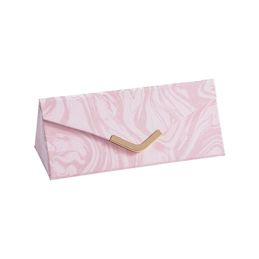 Travel Jewelry Case for Women Girls, Triangle Jewelry Box Organizer, Small Foldable Storage Holder for Necklaces Earrings Rings Bracelets（pink）