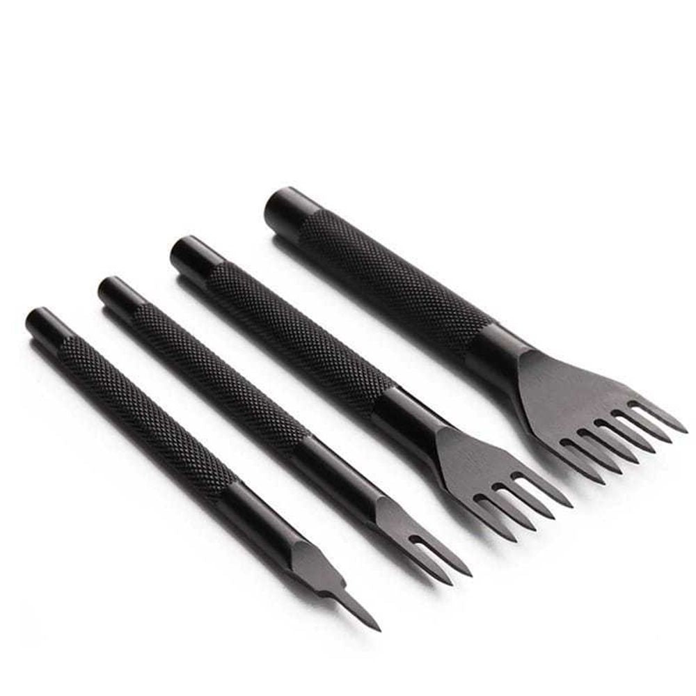 3mm Leather Craft Tools Set 1/2/4/6Prong DIY Diamond Stitching Leather Punch, Tapered Punch with Inner Teeth Polishing for Smooth Labor-Saving Operation Kemu |Fashion Home Kitchen Beauty