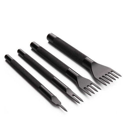 3mm Leather Craft Tools Set 1/2/4/6Prong DIY Diamond Stitching Leather Punch, Tapered Punch with Inner Teeth Polishing for Smooth Labor-Saving Operation Kemu |Fashion Home Kitchen Beauty