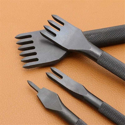 3mm Leather Craft Tools Set 1/2/4/6Prong DIY Diamond Stitching Leather Punch, Tapered Punch with Inner Teeth Polishing for Smooth Labor-Saving Operation Kemu |Fashion Home Kitchen Beauty