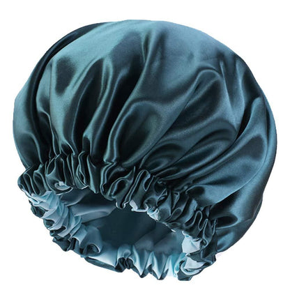 Bonnet Satin Bonnet for Sleeping , Adjustable Double Layer Hair Bonnet for Curly Braids Reduce Frizz,Double Layers Peacock Blue