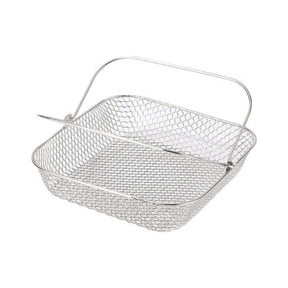 Square Air Fryer Basket Air Fryer Accessories, 304 Stainless Steel Mesh Basket with Handle Replacement Accessory