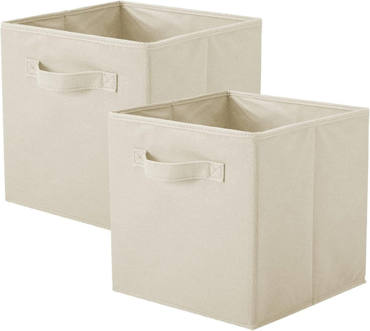 Storage Bins, Foldable Fabric Storage Cubes And Cloth Storage Organizer Drawer For Closet And Toys Storage, 2 Pack (Beige) Kemu |Fashion Home Kitchen Beauty