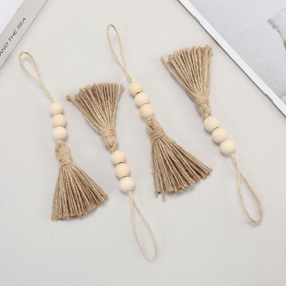 Wood Bead Garland,Farmhouse Tassels Beads, Rustic Country Decor Prayer Beads for Home Door Knob Christmas Decoration (8pack) Kemu |Fashion Home Kitchen Beauty