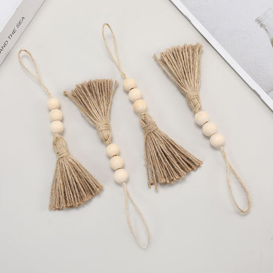 Wood Bead Garland,Farmhouse Tassels Beads, Rustic Country Decor Prayer Beads for Home Door Knob Christmas Decoration (8pack) Kemu |Fashion Home Kitchen Beauty