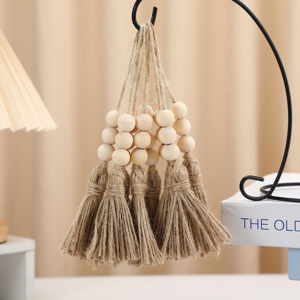 Wood Bead Garland,Farmhouse Tassels Beads, Rustic Country Decor Prayer Beads for Home Door Knob Christmas Decoration (8pack) Kemu |Fashion Home Kitchen Beauty