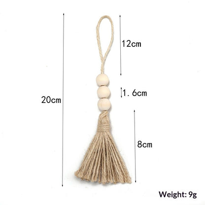 Wood Bead Garland,Farmhouse Tassels Beads, Rustic Country Decor Prayer Beads for Home Door Knob Christmas Decoration (8pack) Kemu |Fashion Home Kitchen Beauty