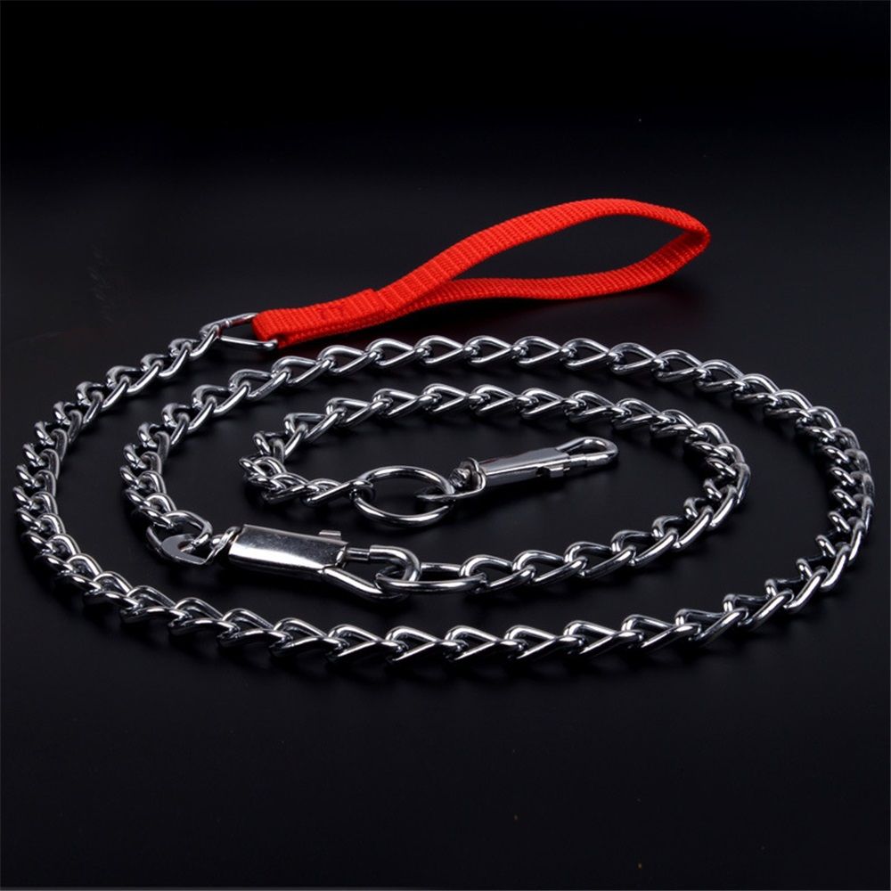 2pcs Metal Dog Chain, Dog Tie Out Cable, Dog Runner for Yard, Dog Cable for Camping Hiking Running Parks(Red 2.0mm*120cm)