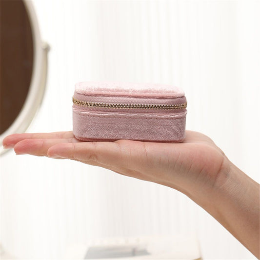 Mini Jewelry Travel Case, Velvet Small Travel Jewelry Box, Portable Jewelry Travel Organizer Box for Rings Earrings Necklaces （Pink） Kemu |Fashion Home Kitchen Beauty