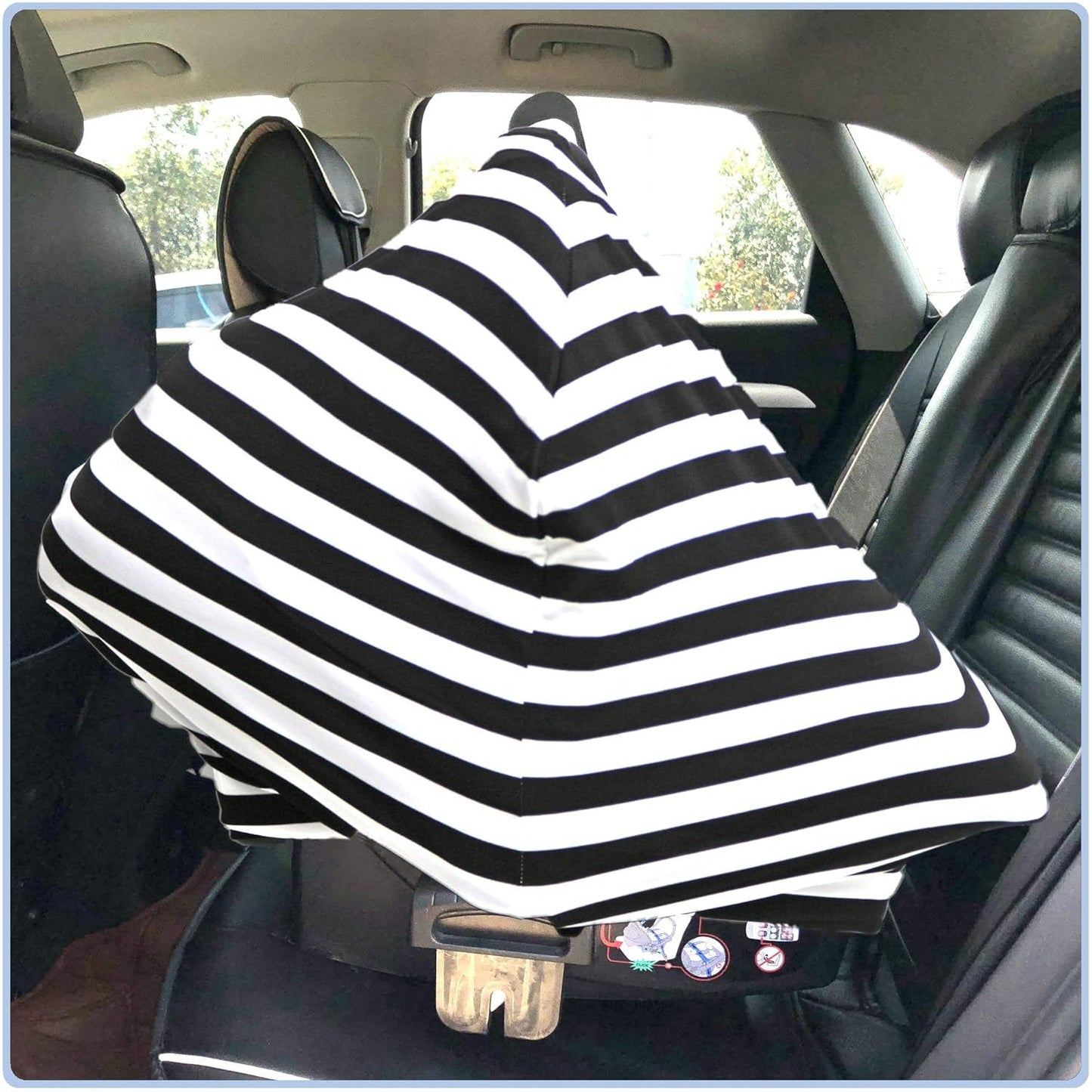Car Seat Covers, Nursing Cover, and Stroller Cover for Sun - Stretchy Fabric, All-Season Use, Stylish Designs, Easy Access for Moms - Classic（black and white stripes） Kemu |Fashion Home Kitchen Beauty