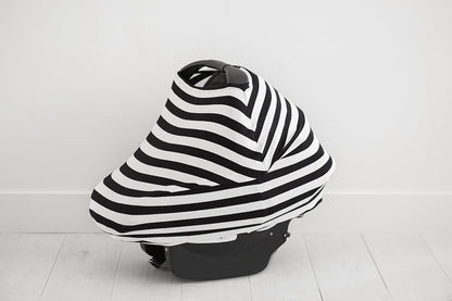 Car Seat Covers, Nursing Cover, and Stroller Cover for Sun - Stretchy Fabric, All-Season Use, Stylish Designs, Easy Access for Moms - Classic（black and white stripes） Kemu |Fashion Home Kitchen Beauty