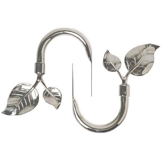 Leaf Shaped Curtain Holdbacks 2pcs, Handmade Metal Curtain Side Holders for Wall, Curtain Tieback Hook Pull Backs for Drapes Window Home Decoration（Bright nickel） Kemu |Fashion Home Kitchen Beauty