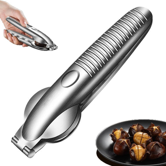 Chestnut Open Clip, Stainless Steel Chestnut Cutter Tool, Kitchen Peeler Clip for Chestnuts, Nut Opener Nut Knife for Pecan Cracker (Silver/2pcs) Kemu |Fashion Home Kitchen Beauty