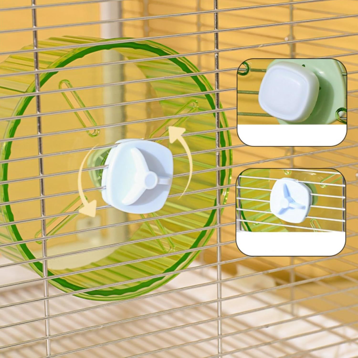 17cm  Parrot Silent Running Wheel, Parrot Exercise Wheel, Birds, Parrots, Turtles, Hamsters, Small Animal Quiet Running Wheel (Green) Kemu |Fashion Home Kitchen Beauty