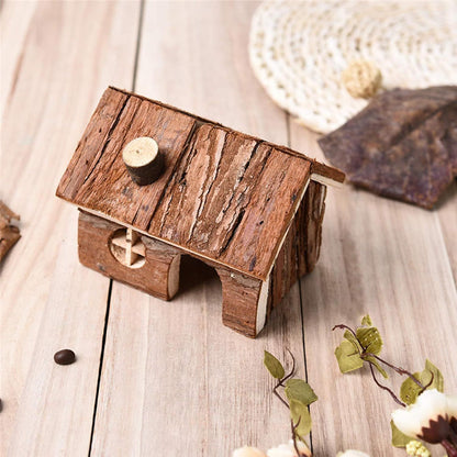 Hamster Wooden Hideout House Natural Pet Rats Climbing Play Hut Hideaway Room for Dwarf Hamster, Mouse, Rat,Gerbil and Other Pet Small Animals（15*11*12cm） Kemu |Fashion Home Kitchen Beauty