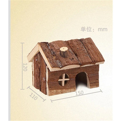 Hamster Wooden Hideout House Natural Pet Rats Climbing Play Hut Hideaway Room for Dwarf Hamster, Mouse, Rat,Gerbil and Other Pet Small Animals（15*11*12cm） Kemu |Fashion Home Kitchen Beauty