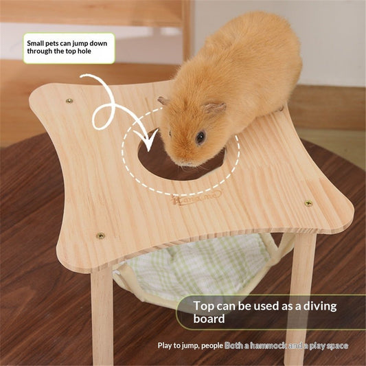 Guinea pig hammock with wooden support, small animal hammock, large platform for guinea pigs, rabbits, ferrets, hamsters to hide and sleep (light green) Kemu |Fashion Home Kitchen Beauty