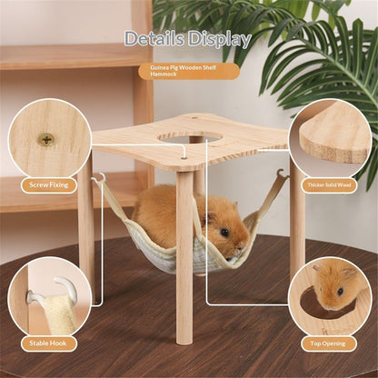 Guinea pig hammock with wooden support, small animal hammock, large platform for guinea pigs, rabbits, ferrets, hamsters to hide and sleep (light green) Kemu |Fashion Home Kitchen Beauty