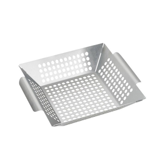 Stainless Steel Grill Basket Large - Grilling Basket for Traeger, Green Egg, Grills - Basket for Veggies, Kabobs, Fish, Chestnuts - （Round hole）