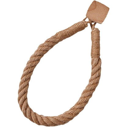 2 Pcs Natural Fiber Rope and Wood Roll Holder NonDrill Design Tissue Storage and Towel Shelf for Rental Homes （square）