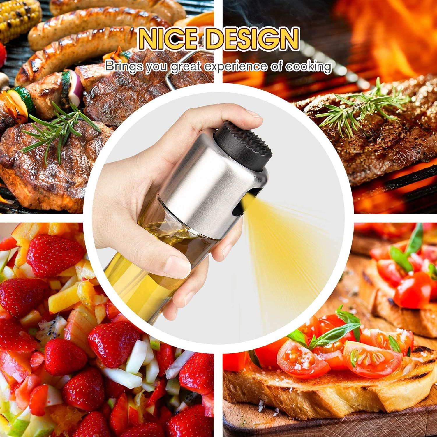 2 pack Oil Dispenser Bottle 180ml/6Oz Olive Oil Dispenser Sprayer for Cooking Air fryer BBQ Grilling Salad Baking Kitchen Gadgets Accessories Kemu |Fashion Home Kitchen Beauty