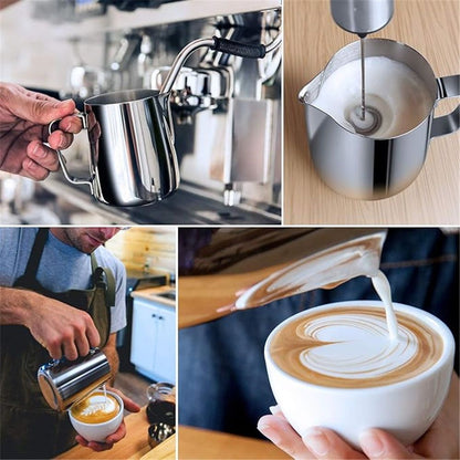 304 Stainless Steel Milk Frothing Pitcher 350ml+Pull flower needle, Espresso Steaming Pitcher with Decorating Pen for Espresso Machines, Cappuccino Kemu |Fashion Home Kitchen Beauty