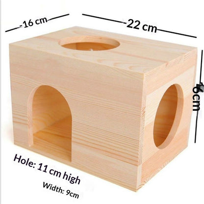 Pet Totoro Cabin - Natural Wooden Small Animal Hiding Place for Totoro Squirrels Square Evacuation House Kemu |Fashion Home Kitchen Beauty