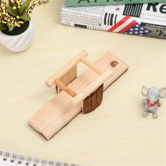Natural Wooden Seesaw Platform for Small Animals Hamster Gerbil Squirrel Mouse Exercise Play Toys Teeth Chew Toy Kemu |Fashion Home Kitchen Beauty