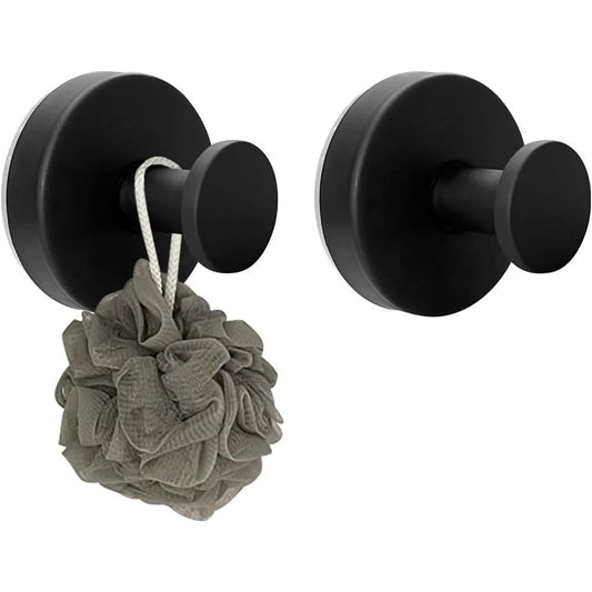 Suction Cup Hooks for Shower, Removable Towel Hooks for Bathrooms Wall, Glass, Window No Drill Shower Suction Hooks for Hanging, Robe, Loofah, Wreath 4 Pcs Black Kemu |Fashion Home Kitchen Beauty