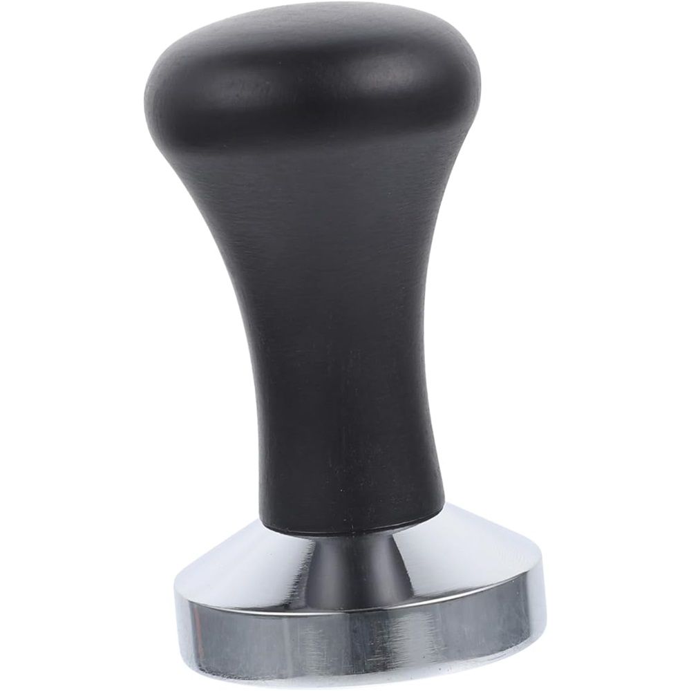 Solid wood powder press 304 stainless steel coffee powder hammer solid wood handle 53mm coffee machine solid powder hammer（Black beech wood - electroplated iron base） Kemu |Fashion Home Kitchen Beauty