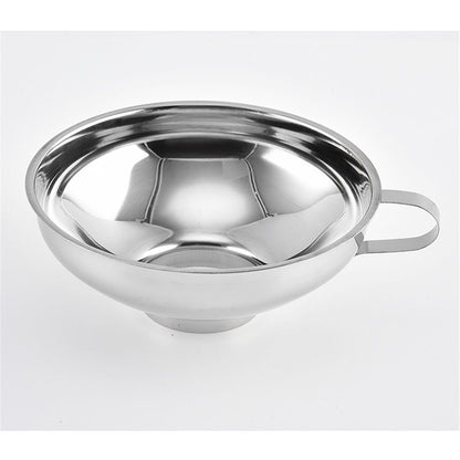 Stainless Steel Wide Mouth Funnel Rust Resistant Canning Funnel Kitchen Cooking Jars Funnel with Handle for Liquids and Solids (small size)