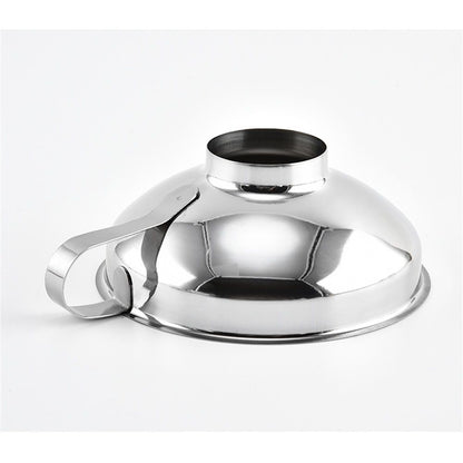 Stainless Steel Wide Mouth Funnel Rust Resistant Canning Funnel Kitchen Cooking Jars Funnel with Handle for Liquids and Solids (small size)