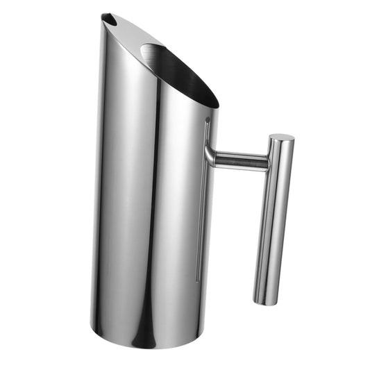 Stainless Steel Water Pitcher for Home and Bar Polished Metal Beverage Container for Cold Drinks Juice Tea and Cocktail Mixing Fridge Pitcher  1.0L Kemu |Fashion Home Kitchen Beauty